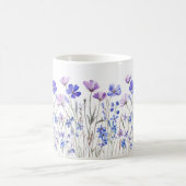Lila Aquarell Blumenwiese Keramiktasse  コーヒーマグカップ (中央)