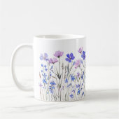 Lila Aquarell Blumenwiese Keramiktasse  コーヒーマグカップ (左)