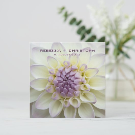 Lila Dahlie • Hochzeits-Einladung 招待状 (スタンド正面)