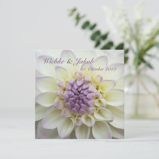 Lila Dahlie • Hochzeits-Einladung 招待状 (スタンド正面)