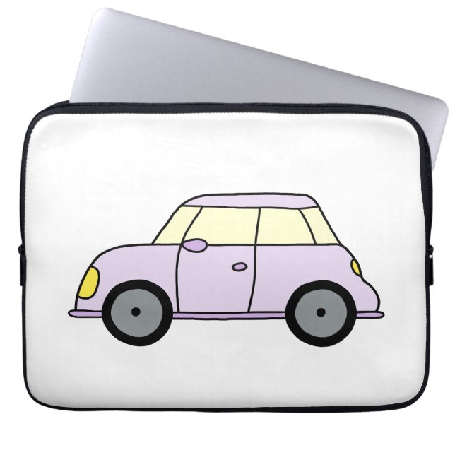 Lila Kleinwagen ラップトップスリーブ (正面)