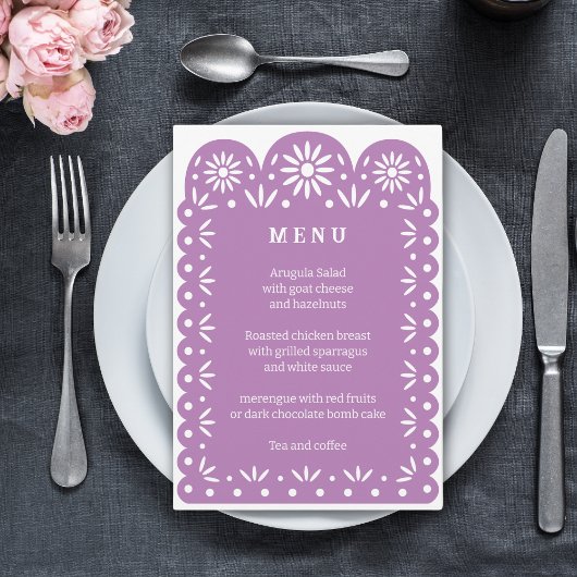 LILA MEXICAN PAPEL PICADOメニュー 案内状