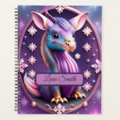 Lila Pink Drache, fantasievolle Digital Art プランナー手帳 (正面)