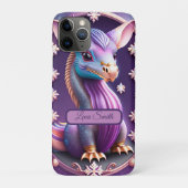 Lila Pink Drache, fantasievolle Digital Art Case-Mate iPhoneケース (裏)