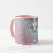 LILA to Zany 3D Fractal to Pink and White マグカップ (正面左)
