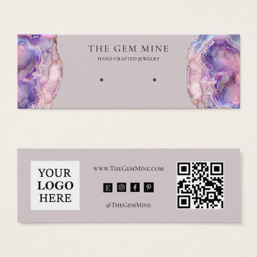 Lilac Agate Earring Mini Display Business Card (正面&裏面)