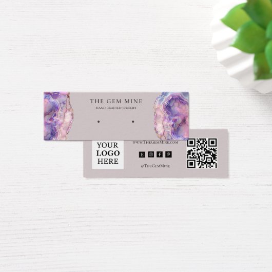 Lilac Agate Earring Mini Display Business Card (デスク)