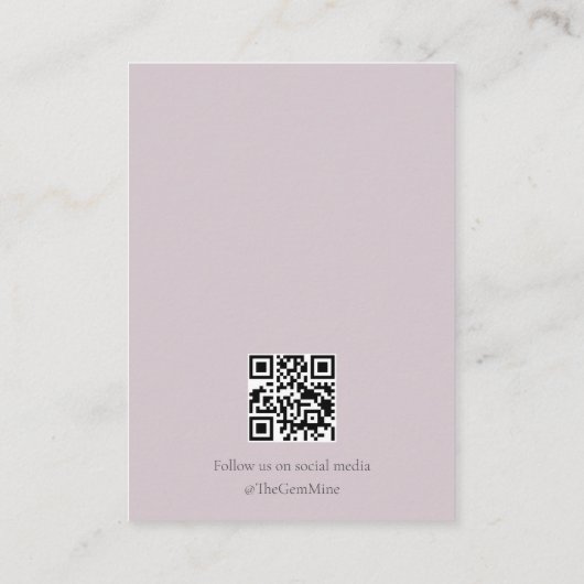 Lilac Agate Gemstone Jewelry Display Card 名刺 (裏面)
