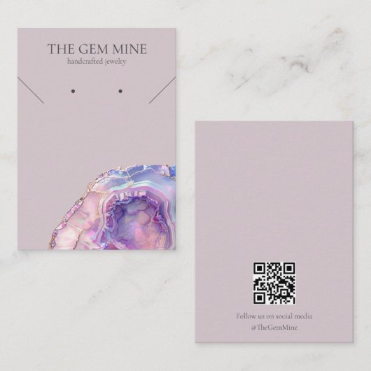 Lilac Agate Gemstone Jewelry Display Card 名刺 (正面/裏面)