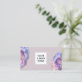 Lilac Agate Geode Business Card 名刺 (スタンド正面)