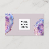 Lilac Agate Geode Business Card 名刺 (正面)