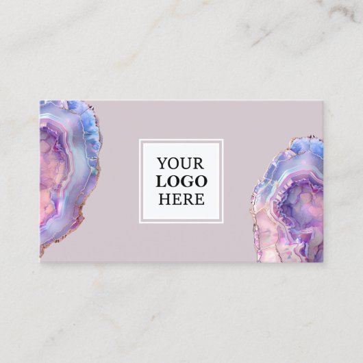 Lilac Agate Geode Business Card 名刺 (正面)