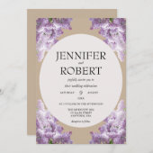 Lilac and Beige Wedding 招待状 (正面/裏面)