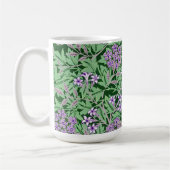 Lilac and green floral pattern コーヒーマグカップ (左)