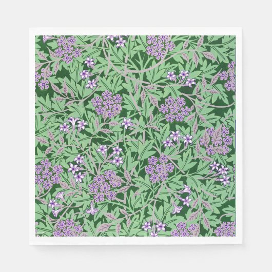 Lilac and green floral pattern スタンダードランチョンナプキン (正面)