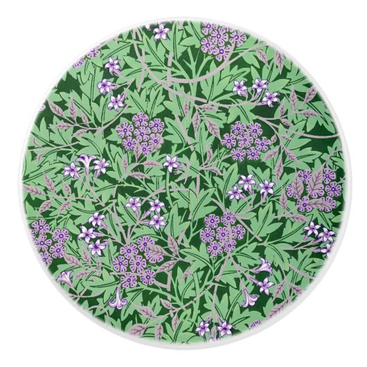 Lilac and green floral pattern セラミックノブ (正面)