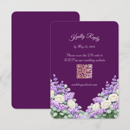 Lilac and Lavender RSVP Enclosure Card (正面/裏面)