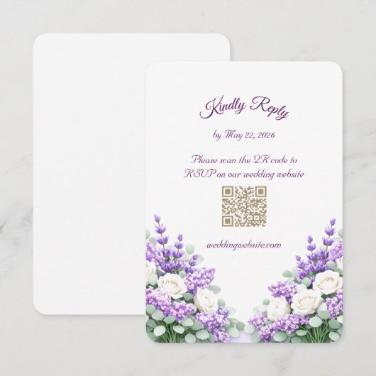 Lilac and Lavender RSVP Enclosure Card (正面/裏面)