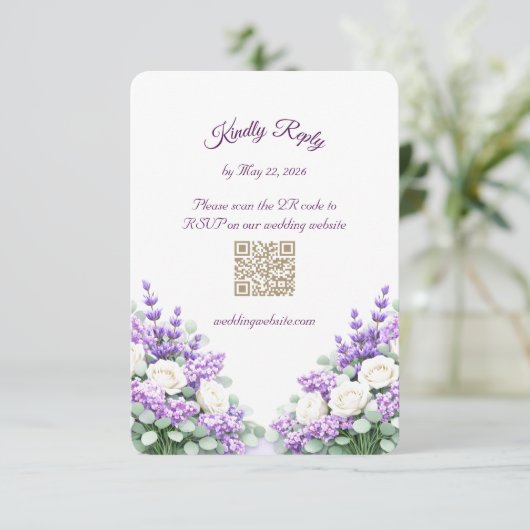 Lilac and Lavender RSVP Enclosure Card (スタンド正面)
