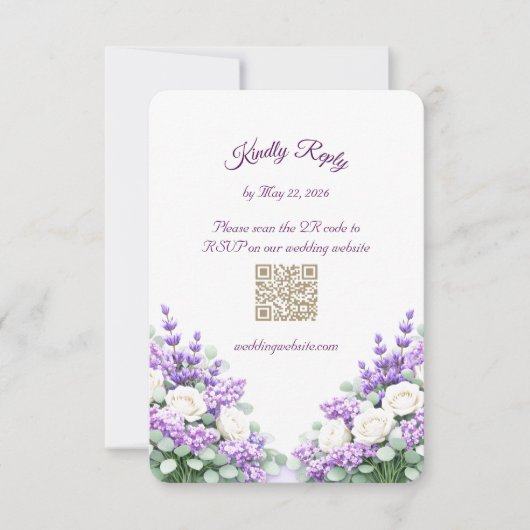 Lilac and Lavender RSVP Enclosure Card (正面)
