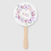 Lilac and Peach Rose Wreath Wedding ハンドファン (正面)