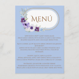 Lilac and Violet Floral Blue Oval Gold メニュー