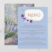 Lilac and Violet Floral Blue Oval Gold メニュー (正面/裏面)