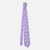 Lilac and White Modern Geometric Floral Pattern ネクタイ (裏面)