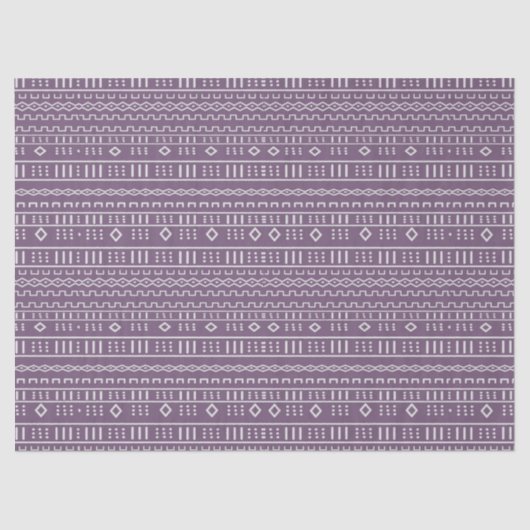 Lilac And White Modern Mudcloth 薄葉紙 (正面)