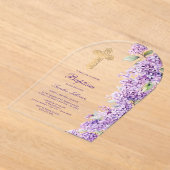 Lilac Arch Baptism アクリル招待状 (レイダウン)