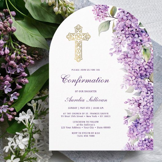 Lilac Arch Confirmation 招待状