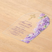 Lilac Arch First Communion アクリル招待状 (レイダウン)