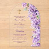 Lilac Arch Religious Wedding アクリル招待状 (正面)