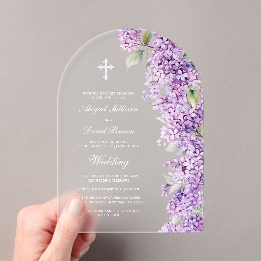 Lilac Arch Wedding アクリル招待状 (インサイチュ (ポータブル))
