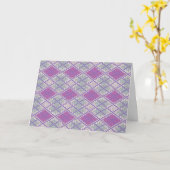 LILAC ARGYLE KNIT グリーティングカード / 横向き (黄色い花)