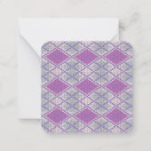 LILAC ARGYLE KNIT 2.5x2.5 フラットノートカード ノートカード (正面)