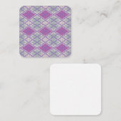 LILAC ARGYLE KNIT 2.5x2.5 フラットノートカード ノートカード (正面/裏面)