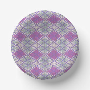 LILAC ARGYLE KNIT 7" ペーパーボウル