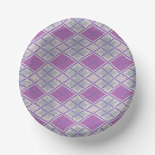 LILAC ARGYLE KNIT 7" ペーパーボウル (正面)