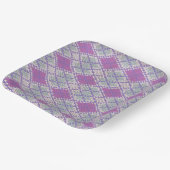 LILAC ARGYLE KNIT 9"スクエア紙皿 ペーパープレート (傾斜あり)