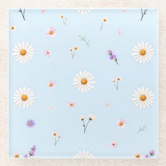 Lilac Bloomlets  ガラスコースター (正面)