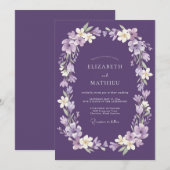 Lilac Blossom Garland Wedding 招待状 (正面/裏面)