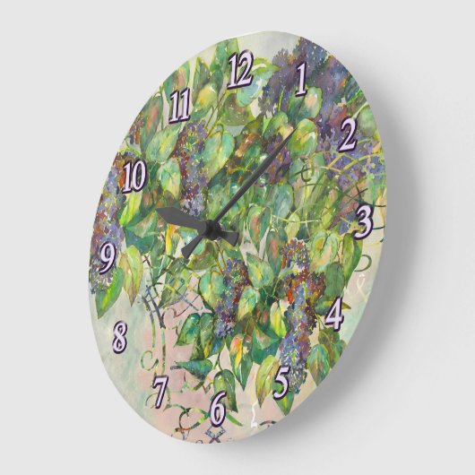 lilac blossoms Wall Clock ラージ壁時計 (傾斜)