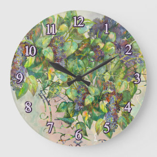 lilac blossoms Wall Clock ラージ壁時計