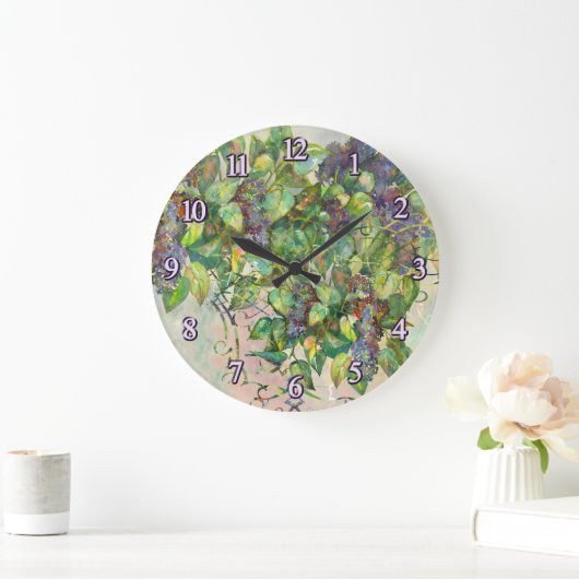 lilac blossoms Wall Clock ラージ壁時計 (ホーム)
