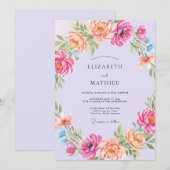 Lilac Bountiful Botanical Wedding 招待状 (正面/裏面)