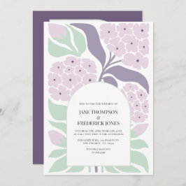 Lilac Breeze Floral Modern Spring Wedding 招待状
