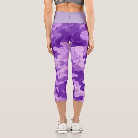 Lilac camo pattern  カプリレギンス (裏面)