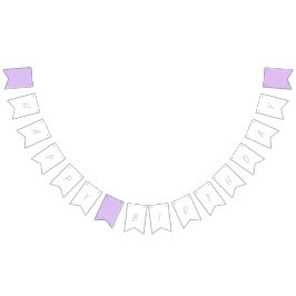 Lilac Cherry Blossom Birthday バンティングフラッグ