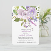Lilac | Chic Lavender Floral Wedding Bridal Brunch 招待状 (スタンド正面)